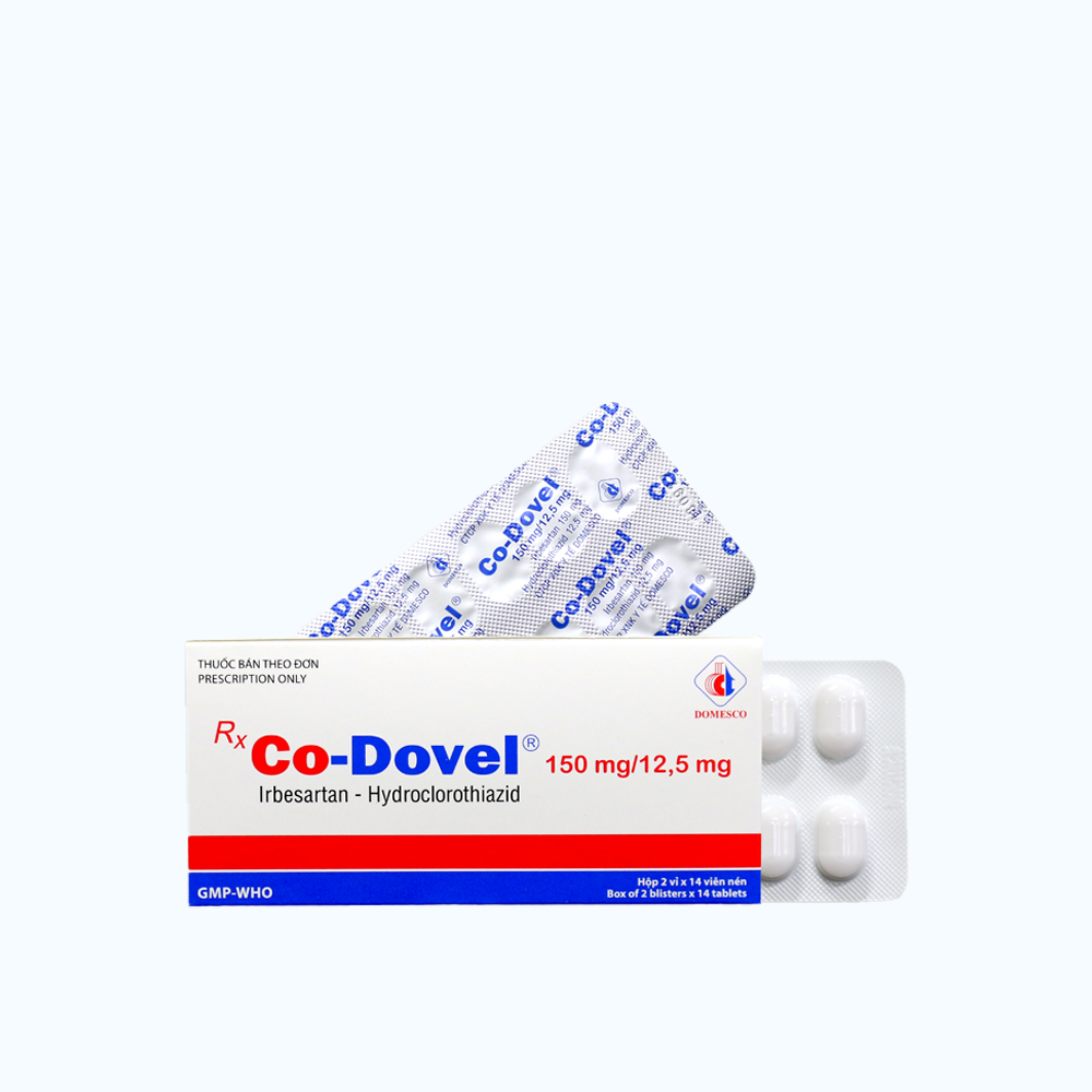 Viên nén Co - Dovel 150mg/12.5mg điều trị tăng huyết áp (2 vỉ x 14 viên)