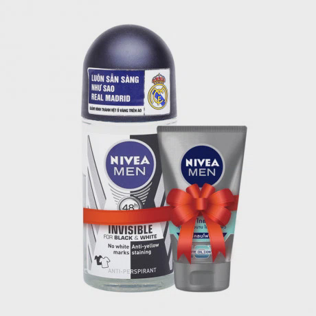Lăn khử mùi phân tử bạc cho nam Nivea Men Silver Protect (50ml) + Tặng sữa rửa mặt Nivea Men (30g)